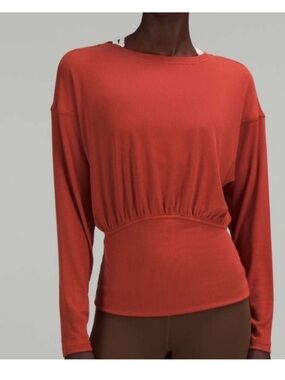 Lululemon Ribbed Modal Silk Blend Long Sleeve Shirt Sz 6